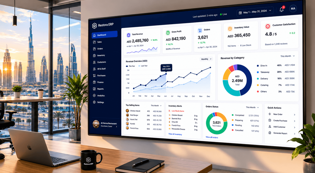 Business analytics dashboard